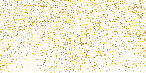 Golden glitter confetti on a white background. Luxury festive background. Decorative element. Element of design. Vector illustration, EPS 10.