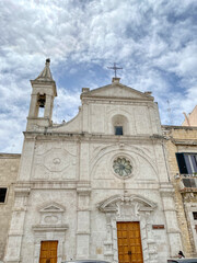 Fototapeta na wymiar Facade of the church of Santo Stefano in Molfetta, Puglia, Italy