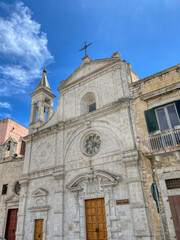 Fototapeta na wymiar Facade of the church of Santo Stefano in Molfetta, Puglia, Italy 