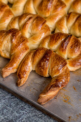 freshly made butter croissants ready to eat