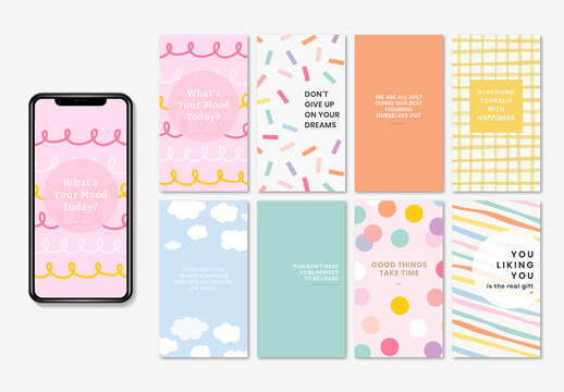 Editable Cute Layout Set for Social Media Story