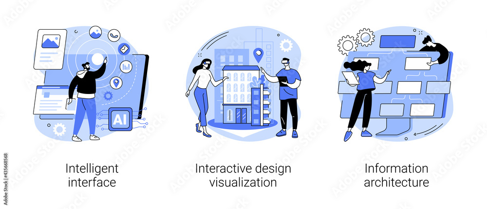Wall mural software development abstract concept vector illustrations.