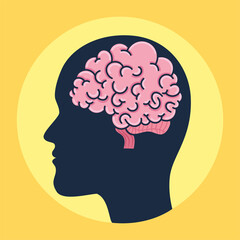 profile with brain