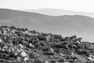 View of Rocca del Crasto near Alcara Li Fusi town in the Nebrodi Park, Sicily