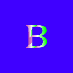 B letter logo icon vector template on purple background creative letter B icon. B vector