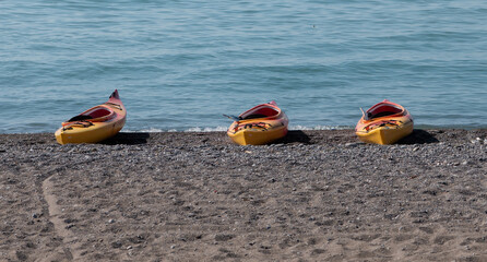 boats on the beach