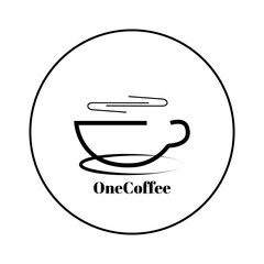 Сoffee cup logo. Vector isolated logo or label for coffee shop and cafe symbol.
