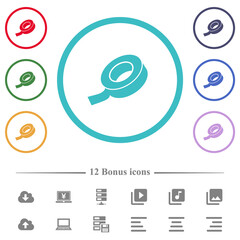 Insulating tape flat color icons in circle shape outlines