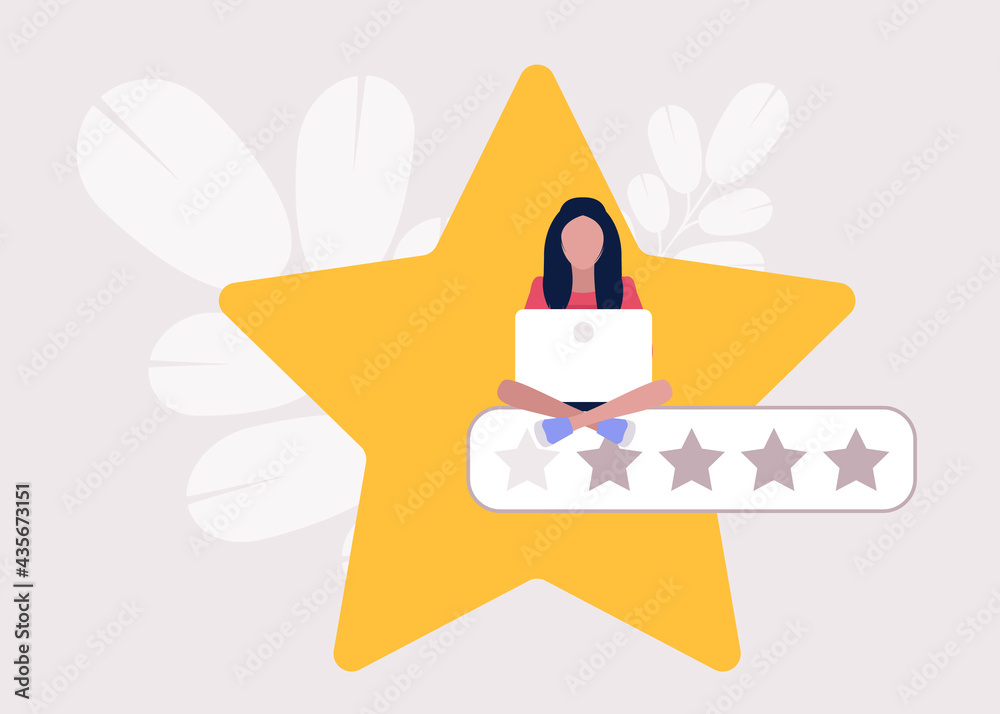 Wall mural Star rating concept