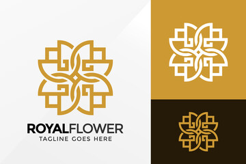 Royal Flower Ornament Logo Design, Brand Identity Logos Designs Vector Illustration Template