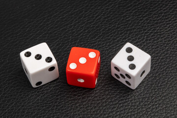 the number three on 3 different dice