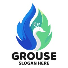 grouse bird logo design vector