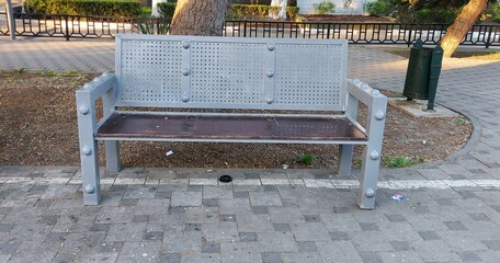 Obraz premium Metal shop on the alley of the city.