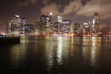 Fototapeta na wymiar New York City, Manhattan night skyline