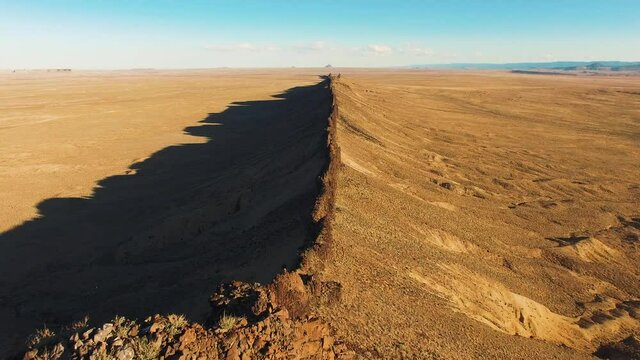 Long shadows in the desert at Shiprock New Mexico