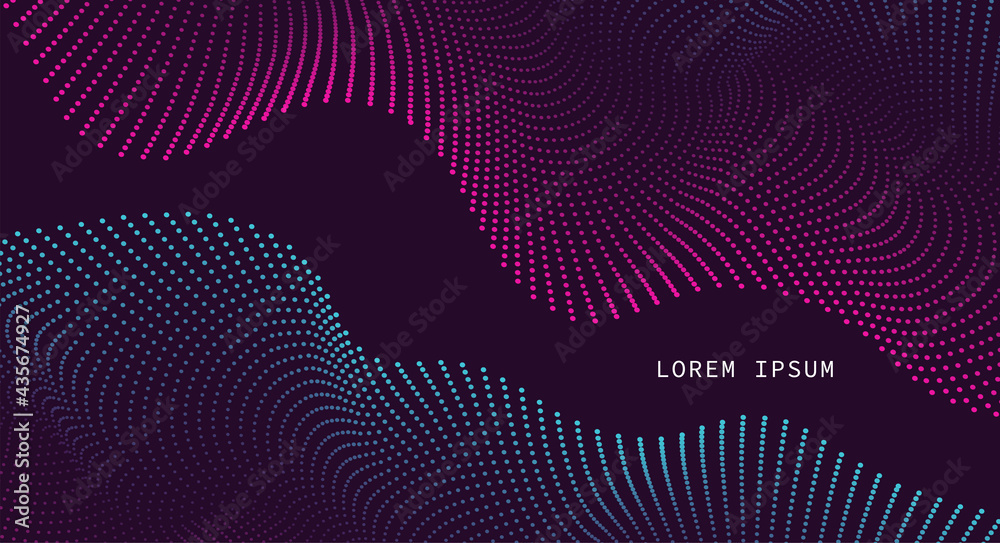 Poster Vector background with color abstract wave dots