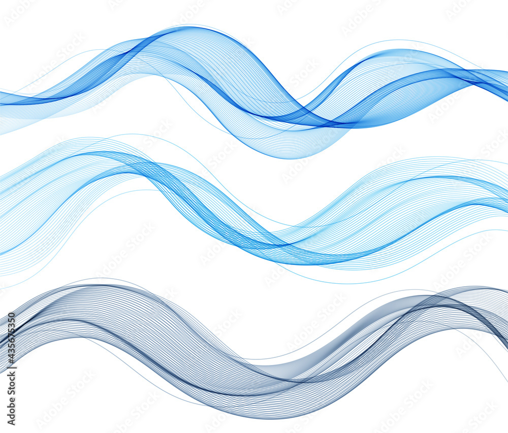 Poster Vector abstract colorful flowing wave lines isolated on white background. Design element for technology, science, modern concept.