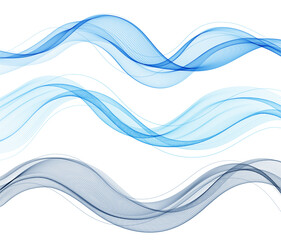 Vector abstract colorful flowing wave lines isolated on white background. Design element for technology, science, modern concept.