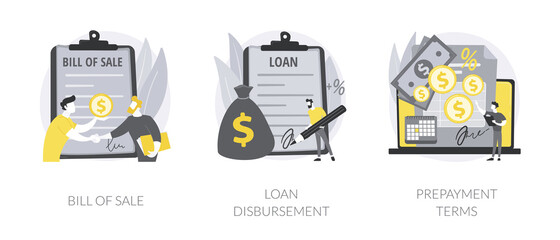 Obraz premium Banking documents abstract concept vector illustrations.