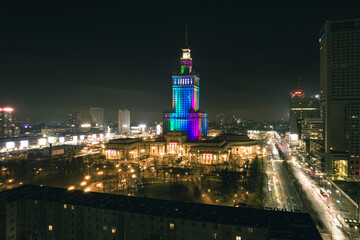 Fototapeta na wymiar Warszawa Palac Kultury i Nauki 2021