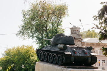 Fototapeta na wymiar a tank from the Soviet Union
