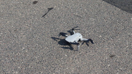 chinese drone on ground view