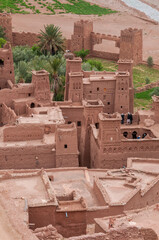 Vista aérea de la kasbah de Ait Ben Haddou en el sur de Marruecos