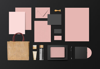 Corporate IDentity Mockup in Pink theme