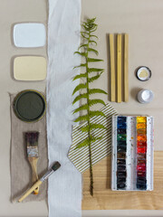 mood board color palette for interior design and decor