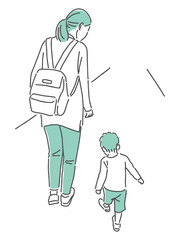 simple illustration of three years old boy