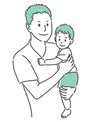 simple illustration of three years old boy