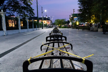 Atmosphere in a deserted city center