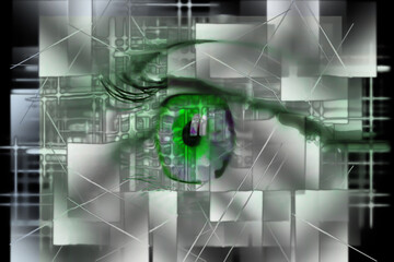 Abstract female eye made with digital art