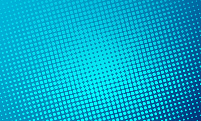 Halftone blue dots on dark blue to azure background. Comic pop art style blank layout. Template design for comic book, presentation, sale, web banner, backgrounds for covers. Vector illustration