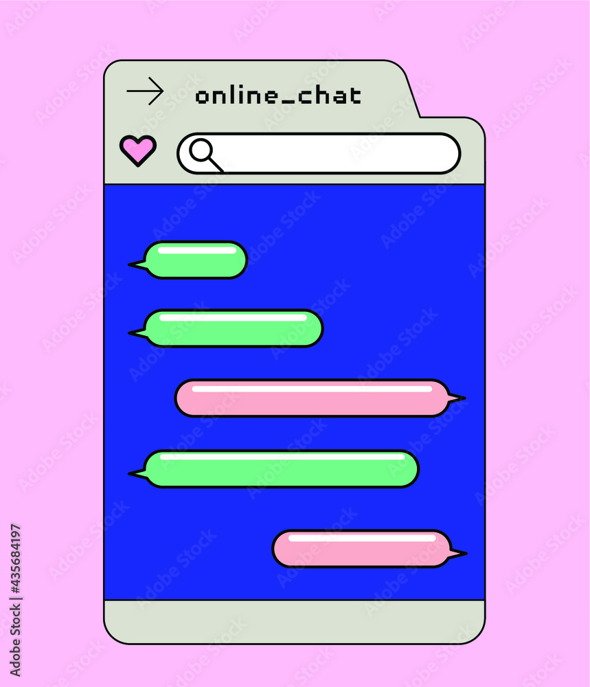 Poster Bubble message icons for chat. Vector design template for messenger UI.