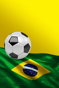 Abstract Brazil with soccer Ball (3D Render)