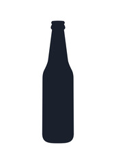 Beer bottle icon. (Beer bottle vector silhouette)
