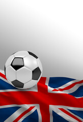 Fototapeta premium UK Flag with Soccer Ball (3D render)