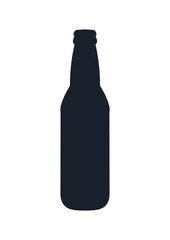 Beer bottle icon. (Beer bottle vector silhouette)
