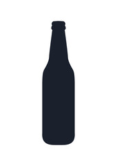 Beer bottle icon. (Beer bottle vector silhouette)
