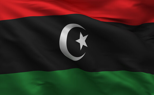 3D Libyan republic Flag background (3D Render)