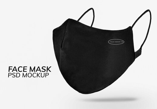 Black Face Mask Mockup