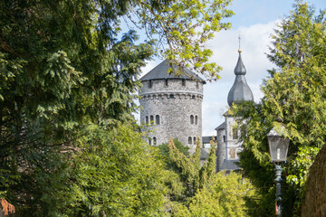 Fototapeta na wymiar Aussicht auf die Burg der Kupferstadt Stolberg