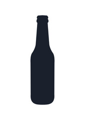 Beer bottle icon. (Beer bottle vector silhouette) 