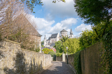 Aussicht auf die Burg der Kupferstadt Stolberg