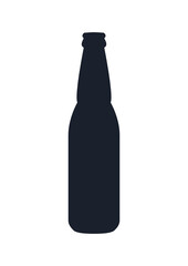 Beer bottle icon. (Beer bottle vector silhouette) 