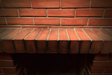 Obraz na płótnie Canvas Red brick fireplace