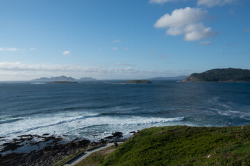 C&iacute;es Islands National Park from the Bay of Baiona, Pontevedra