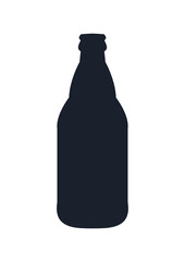 Beer bottle icon. (Beer bottle vector silhouette)