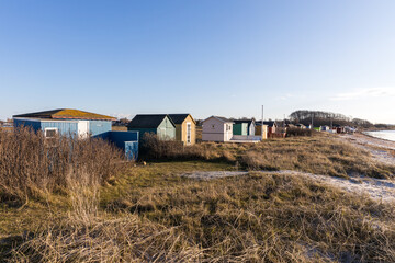 Fototapeta na wymiar Beach houses at Ærø 